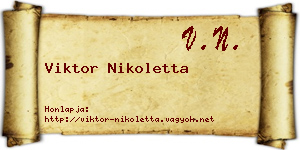 Viktor Nikoletta névjegykártya