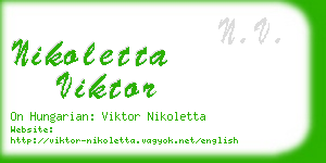 nikoletta viktor business card